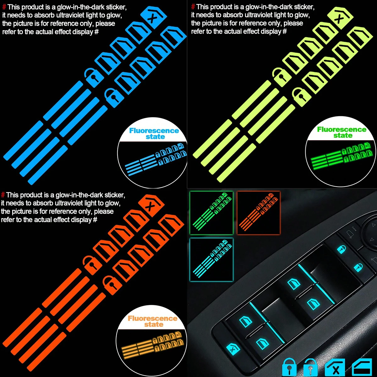 Car Accessories For Inside - 18 adet Araba Pencere Kontrol Düğmesi
