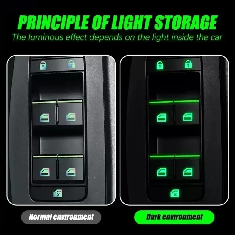 Car Accessories For Inside - 1 Set Karanlıkta Parlayan Araba Düğme