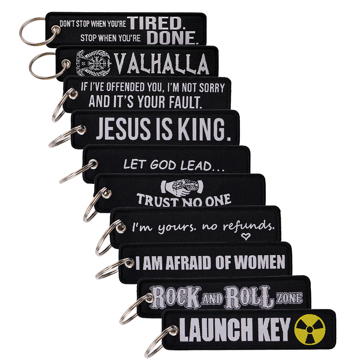 Car Accessories Quotation - Siyah Nakışlı Anahtarlık Rock and Roll