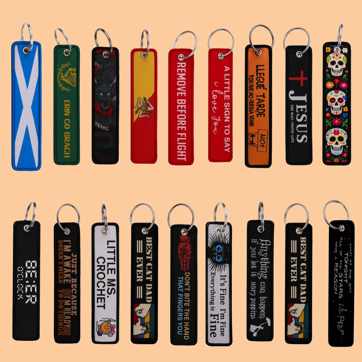 Car Accessories Quotation - 1 adet havacılık nakış anahtar etiketleri